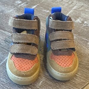 Veja Kids Brown and Orange Velcro High-Top Sneakers
